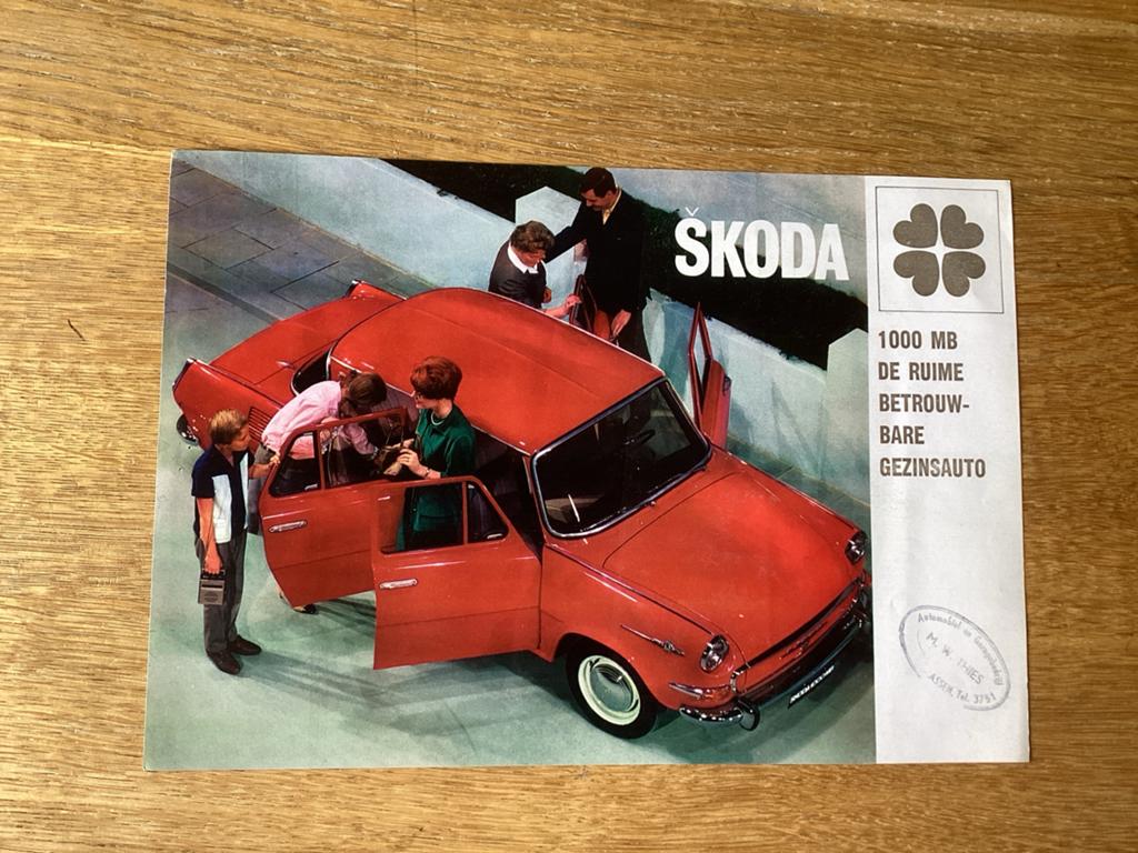 Originele Skoda 1000 MB brochure uit de jaren '60, Ophalen of Verzenden, Gelezen, Overige merken