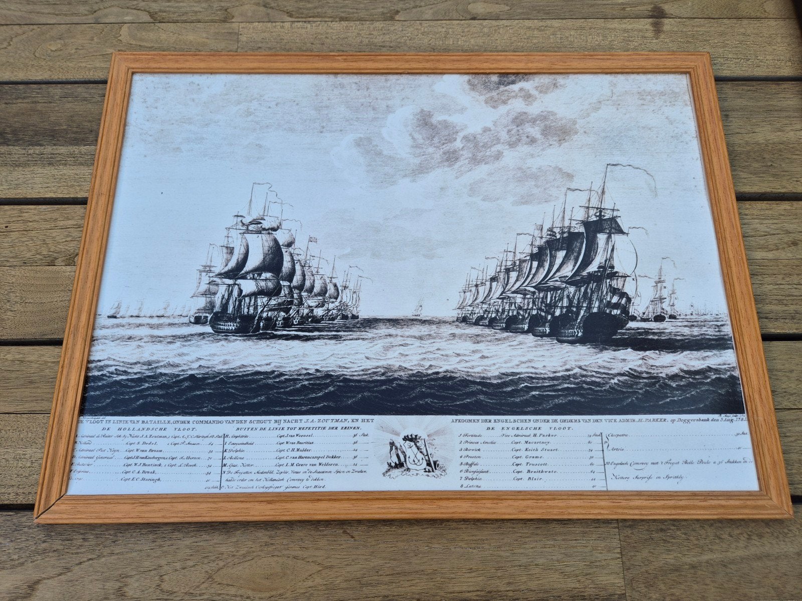 Kunstwerk van historische zeeslag, Ophalen