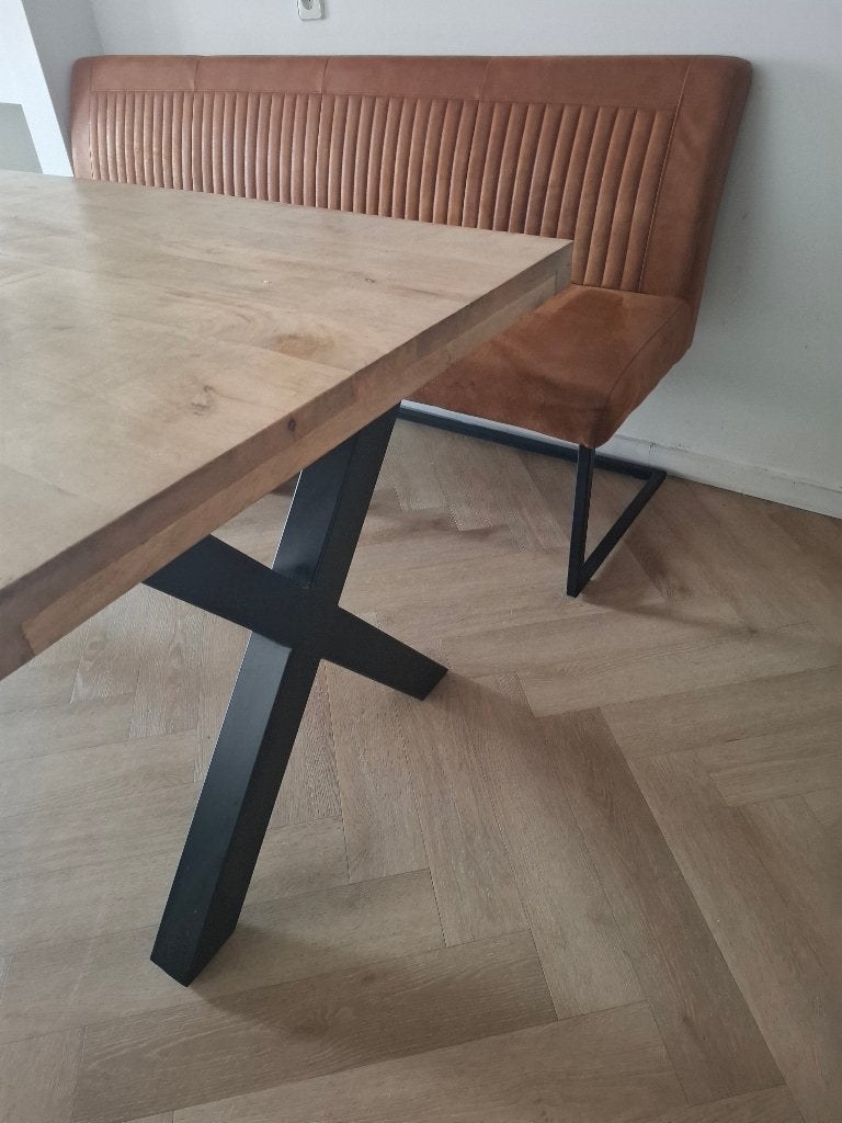 Eettafel rechthoekig 180 cm, Ophalen, 150 tot 200 cm, Eikenhout, Zo goed als nieuw