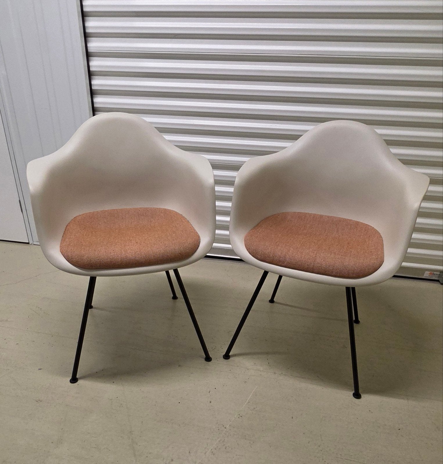 Vitra Eames Plastic Armchair DAX - Set van 2, Ophalen, Twee, Stof, Wit