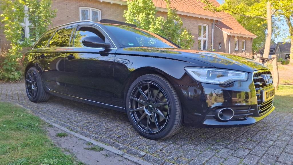 Audi A6 3.0 BiTDI 313pk Quat tip-tr s-lin apk5/27 goed onder, Auto's, Audi, Automaat, Zwart, Zwart, Stationwagon