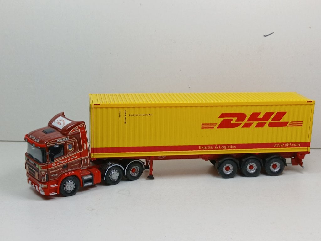 corgi 1/50 scania  d.steven & son met DHL  container, Ophalen of Verzenden, Zo goed als nieuw, Bus of Vrachtwagen, Corgi