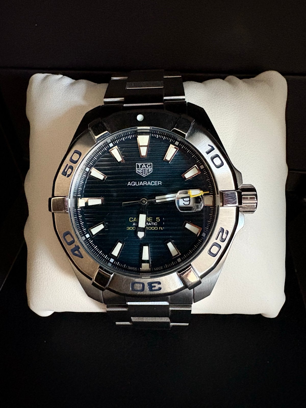 TAG Heuer Aquaracer Calibre 5 - Automatic – 43MM - Full Set, Sieraden, Tassen en Uiterlijk, Horloges | Heren, Gebruikt, Polshorloge