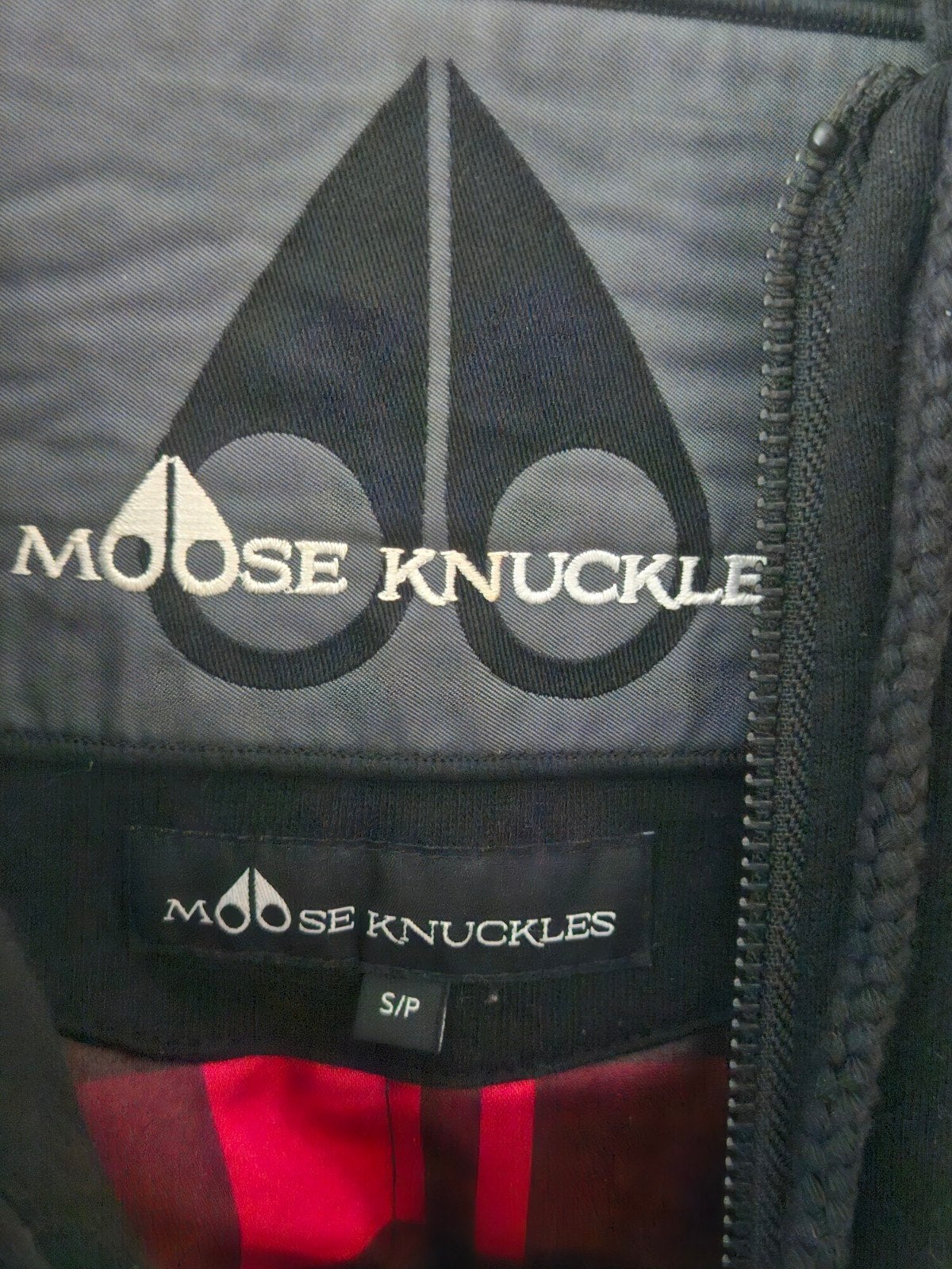 Moose Knuckles Zwart Bomberjack met Capuchon Maat S, Zwart, Ophalen of Verzenden, Zo goed als nieuw, Maat 36 (S)