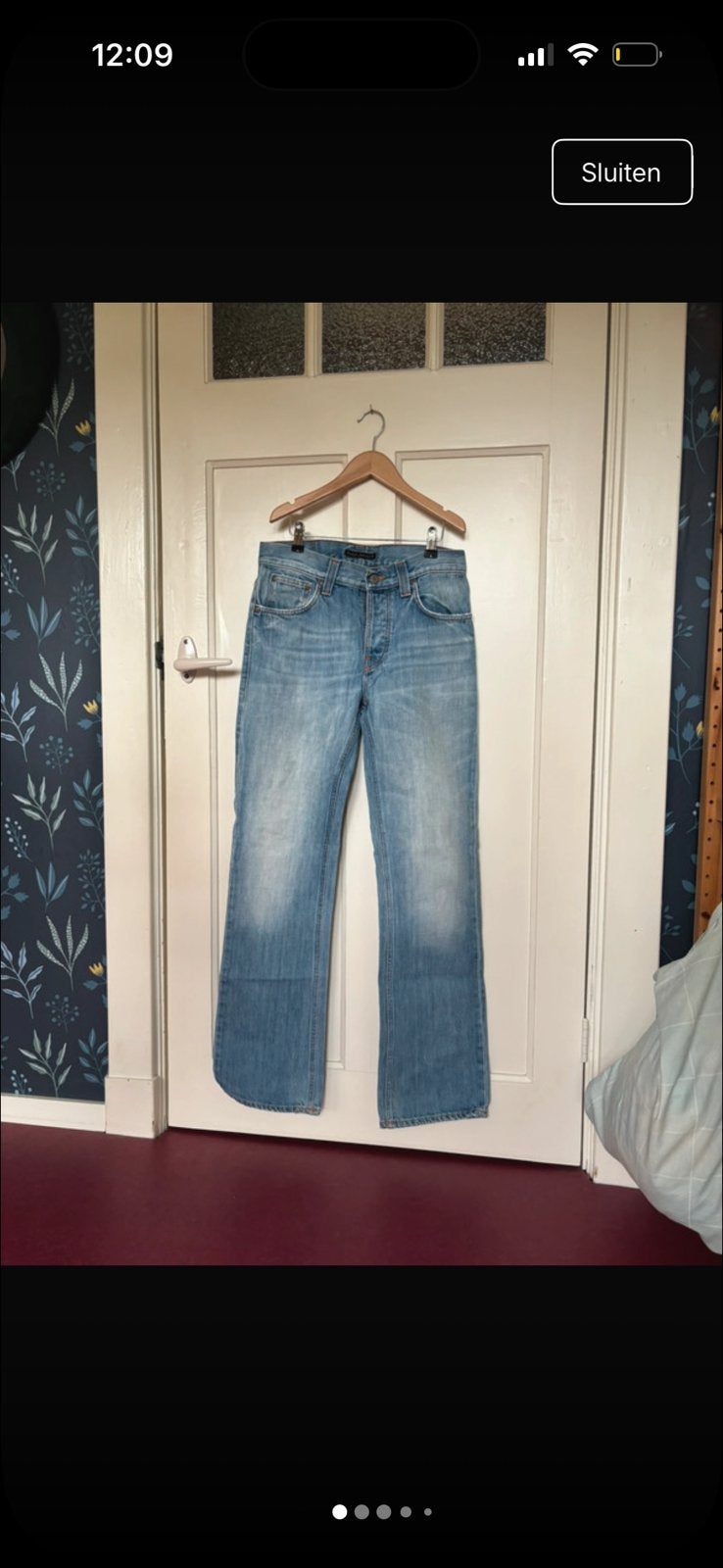 Lichtblauwe spijkerbroek Nudie Jeans, Ophalen of Verzenden, Gedragen, Blauw, W30 - W32 (confectie 38/40)