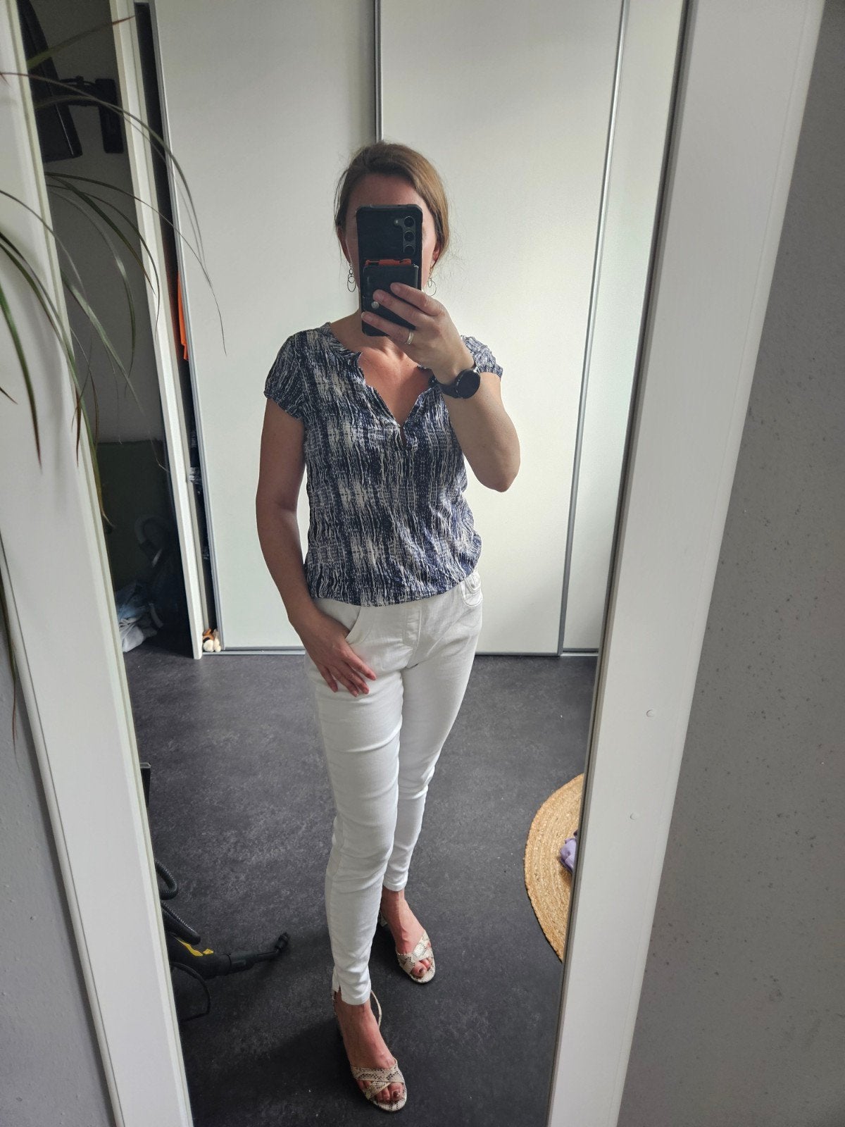 Zomerse set: Witte Norah jeans & Didi top (M), Ophalen of Verzenden