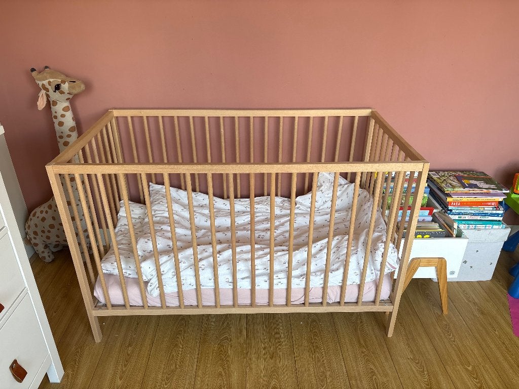 Houten ledikant Ikea, Ophalen, Zo goed als nieuw, Minder dan 140 cm, Minder dan 70 cm