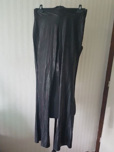 Extravagant leer wet look sexy pantalon croco print S 36 38, Verzenden, Zwart, Nieuw, Pulsions