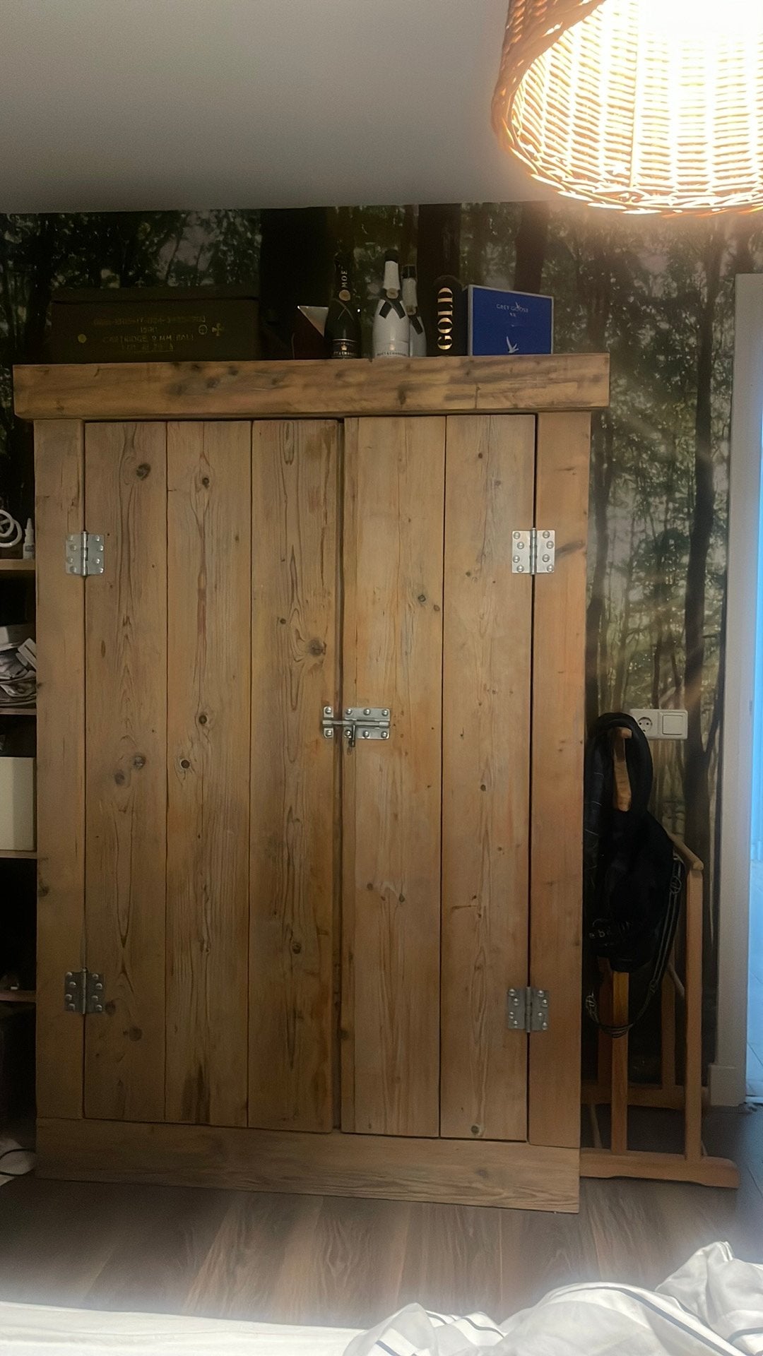 Mooie steiger houten kast, Ophalen of Verzenden, Zo goed als nieuw, 25 tot 50 cm