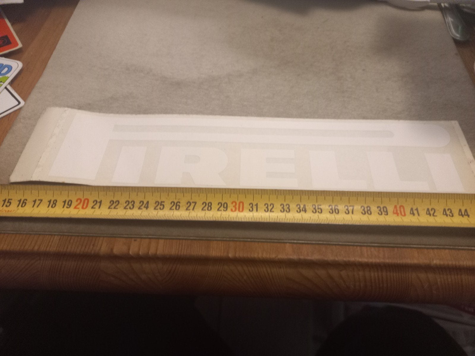 Pirelli sticker - wit, 40 cm breed, Ophalen of Verzenden
