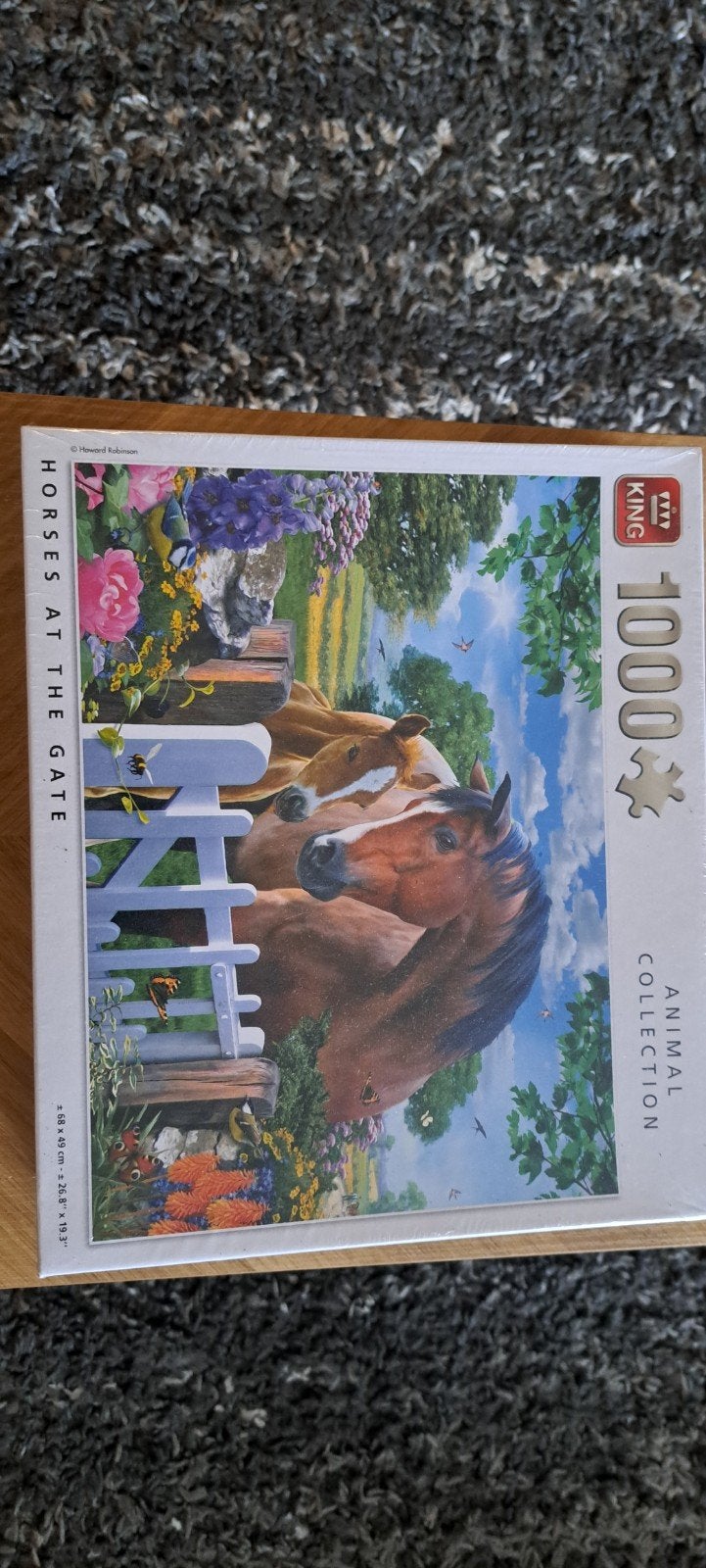 King Legpuzzel 1000 stukjes - Paarden bij de poort, Ophalen of Verzenden, 500 t/m 1500 stukjes, Gebruikt, Legpuzzel