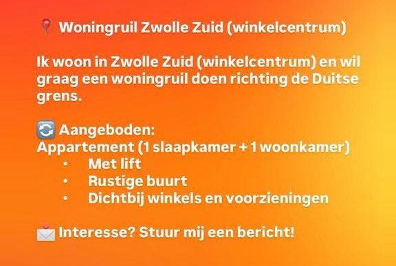 Woning Ruilen, 33 - 40 uur, Overige vormen