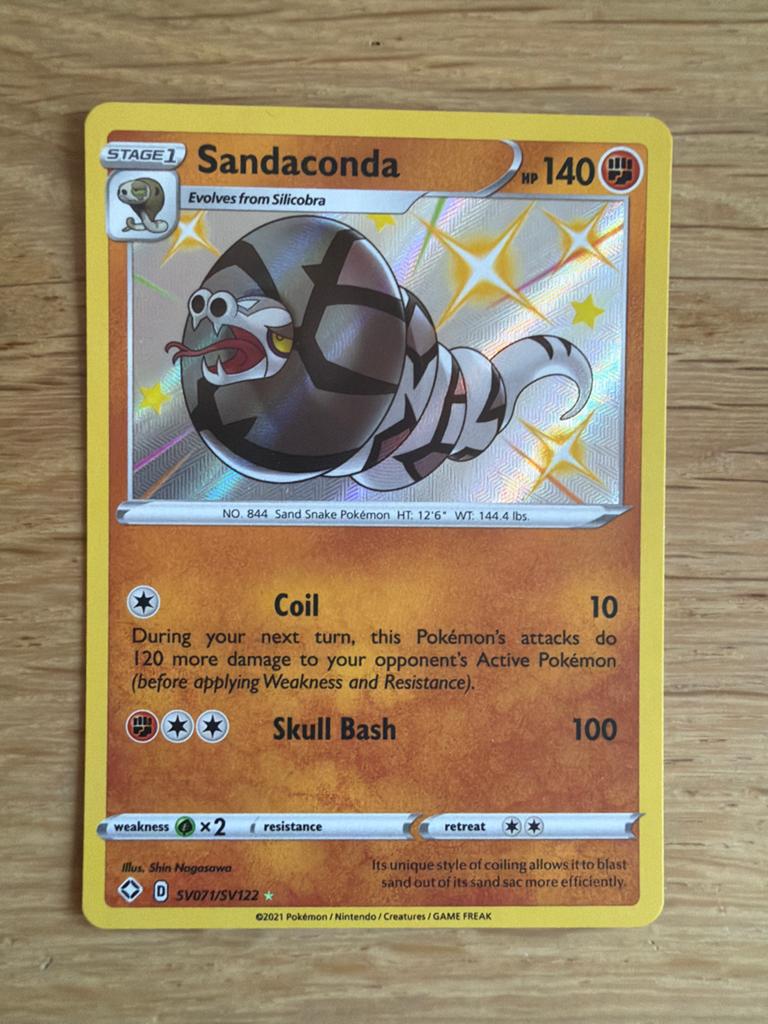 Sandaconda SV071/SV122 Shiny Pokémon Kaart, Ophalen of Verzenden, Zo goed als nieuw, Losse kaart, Foil