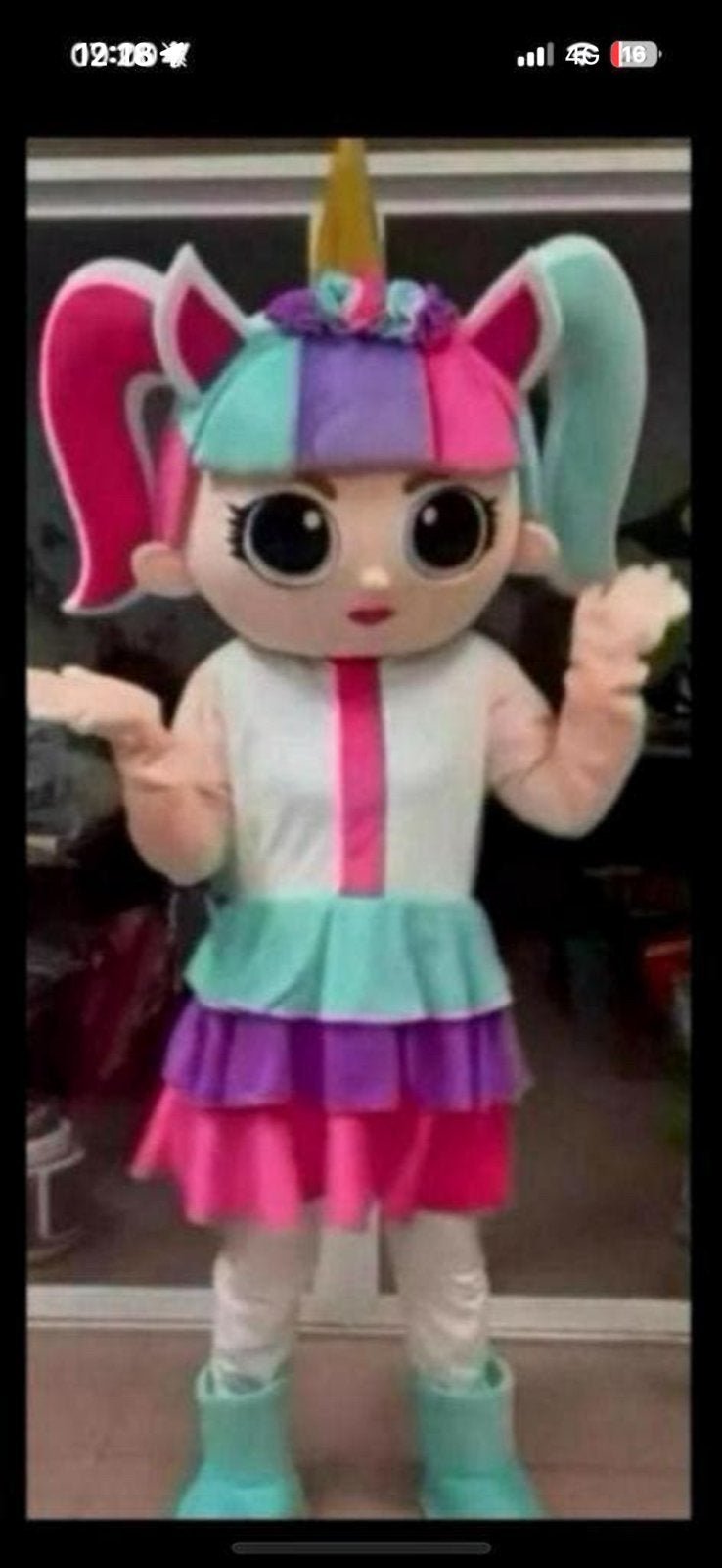 Mascotte LOL te huur inclusief acteur, Ophalen of Verzenden, Zo goed als nieuw, Overige