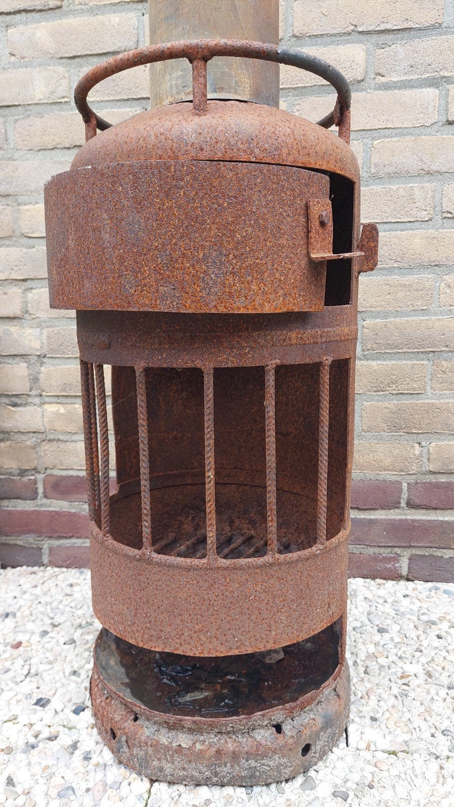 Rustieke vuurton/vuurkorf met schoorsteen, Tuin en Terras, Ophalen, Gebruikt, Vuurton