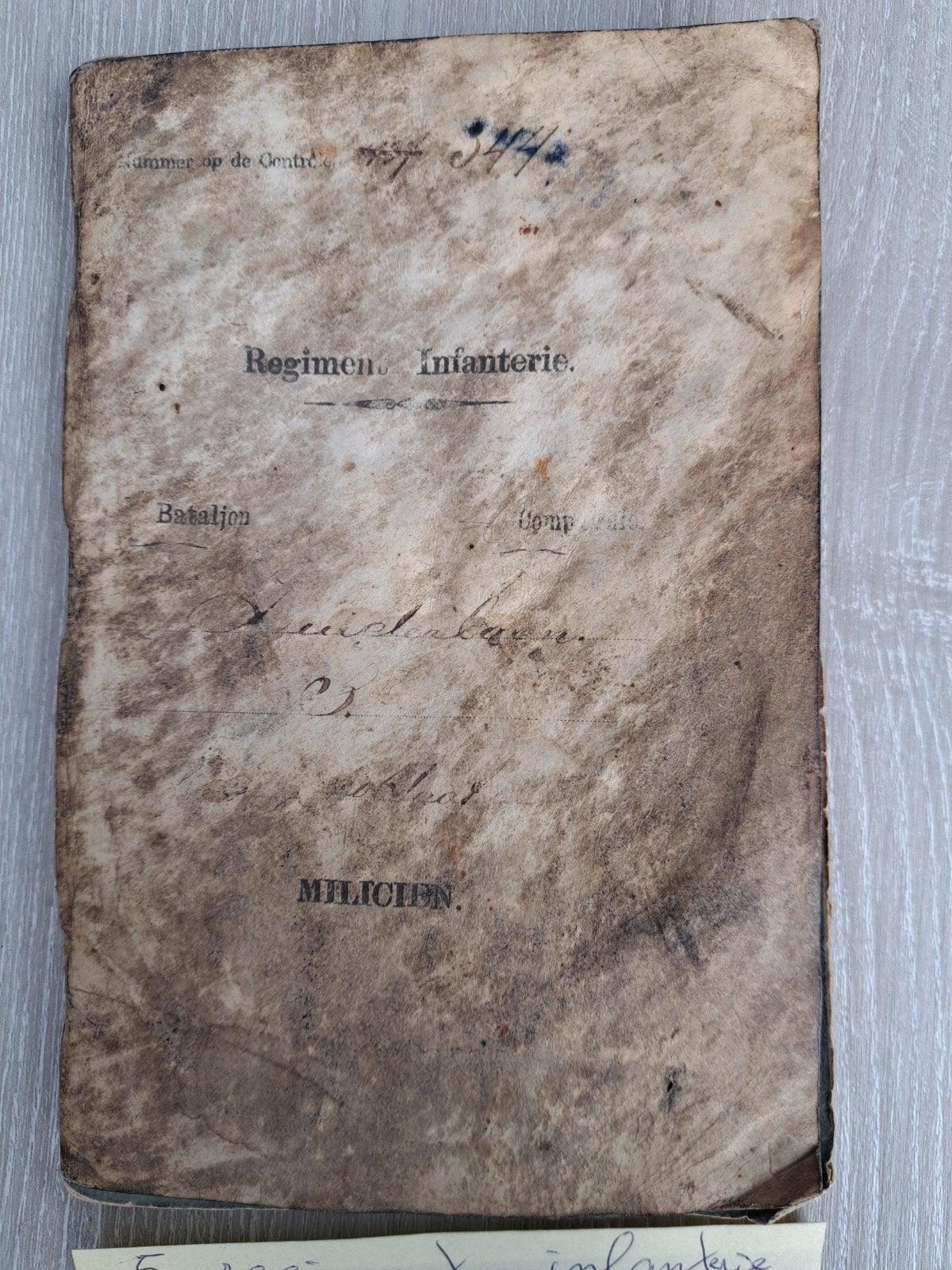 zakboekje 5 regiment infanterie 1894, Ophalen of Verzenden, Landmacht, Nederland, Embleem of Badge