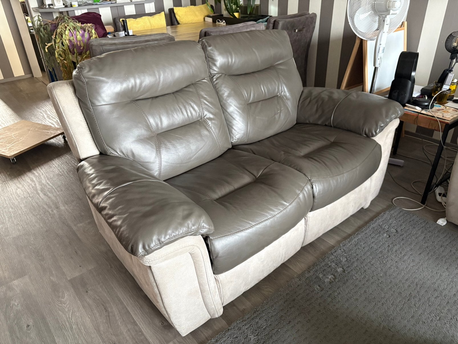 Bank met voetensteun 2 zits, Ophalen of Verzenden, Zo goed als nieuw, 75 tot 100 cm, Tweepersoons
