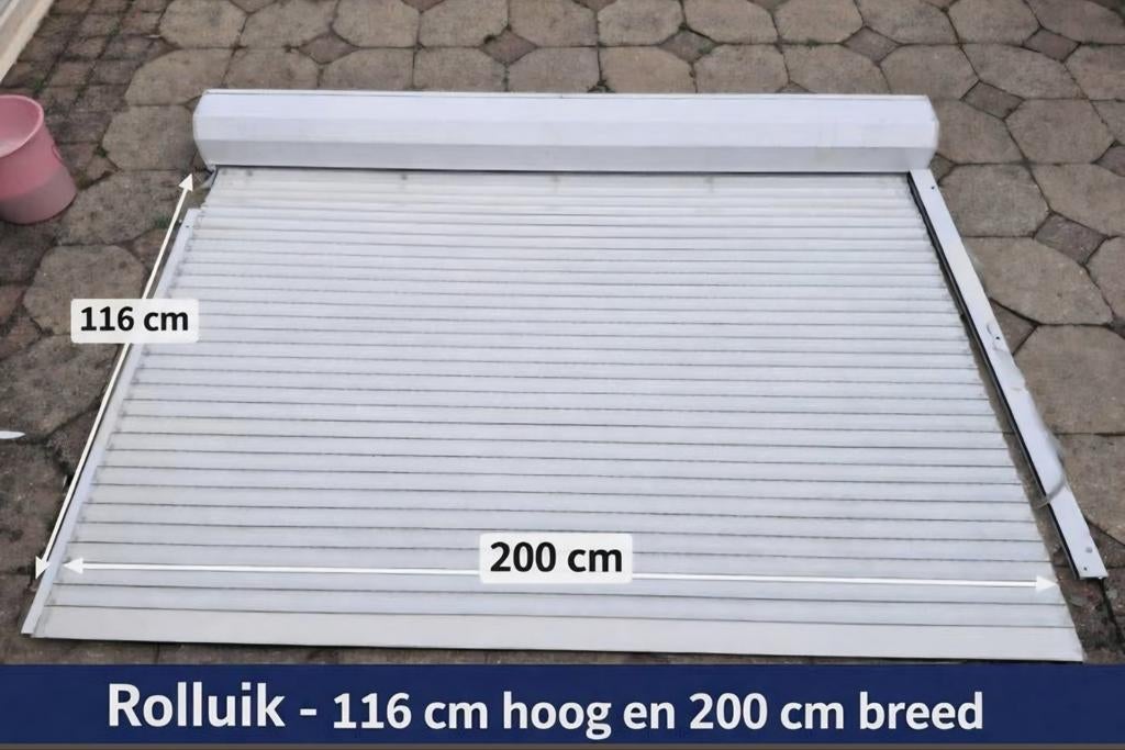 Gebruikt rolluik 116x200 cm (excl. as), Gebruikt, Ophalen of Verzenden, 200 cm of meer, Wit