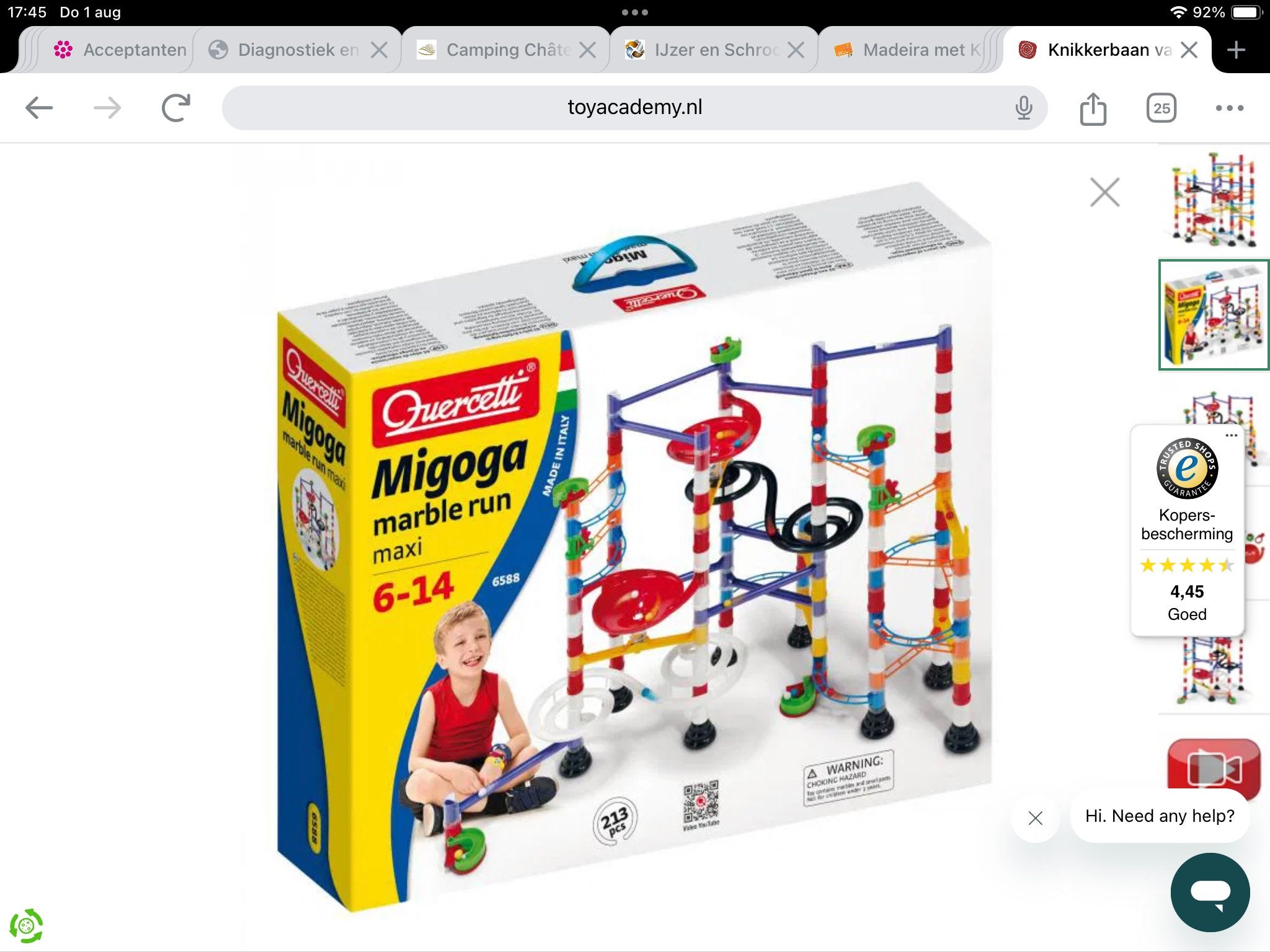 Quercetti Migoga Maxi knikkerbaan - Groot speelplezier!, Ophalen of Verzenden, Gebruikt, Bouwen