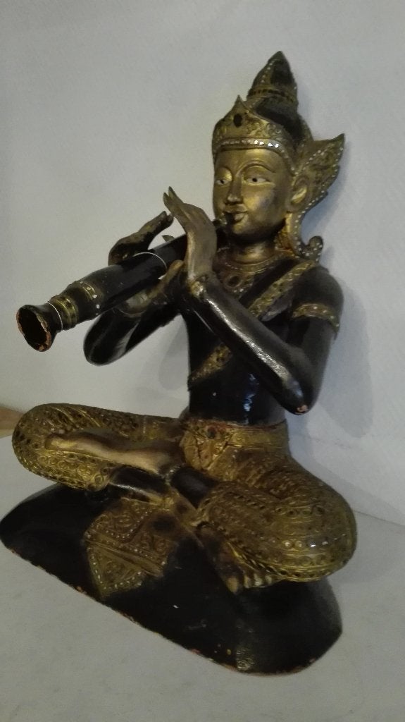 oud hout gepolychromeerd aziatisch sculpture, Antiek en Kunst, Ophalen