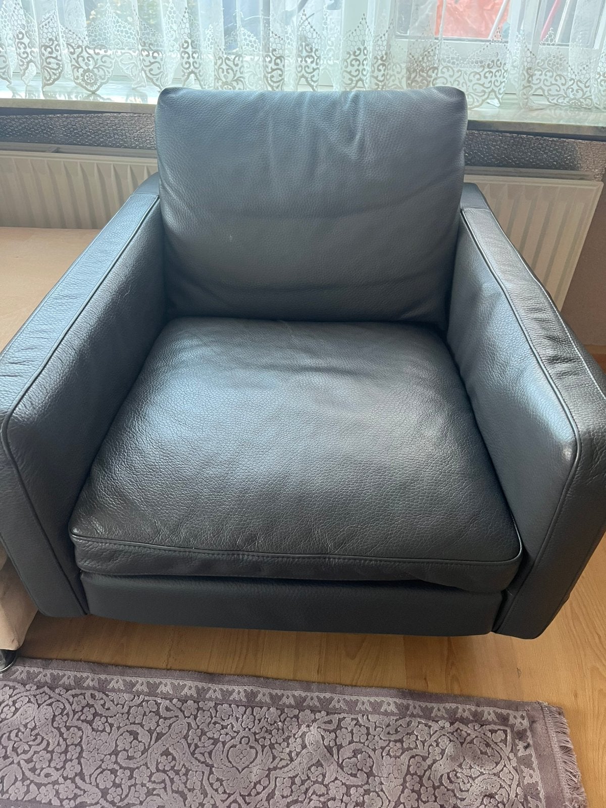 GRATIS Leren fauteuil / stoel, Eenpersoons, 75 tot 100 cm, Ophalen of Verzenden, Zo goed als nieuw