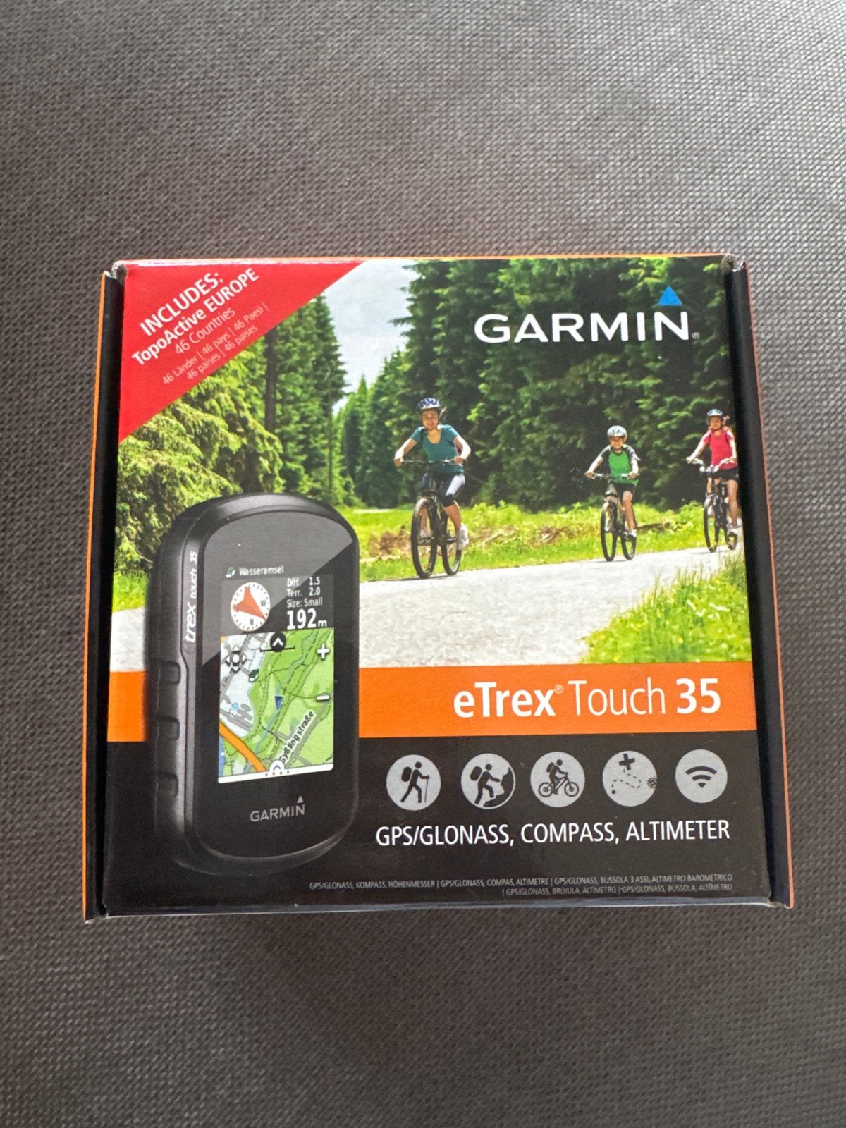 Garmin eTrex Touch 35 GPS met doos en extra hoes, Ophalen of Verzenden, Zo goed als nieuw