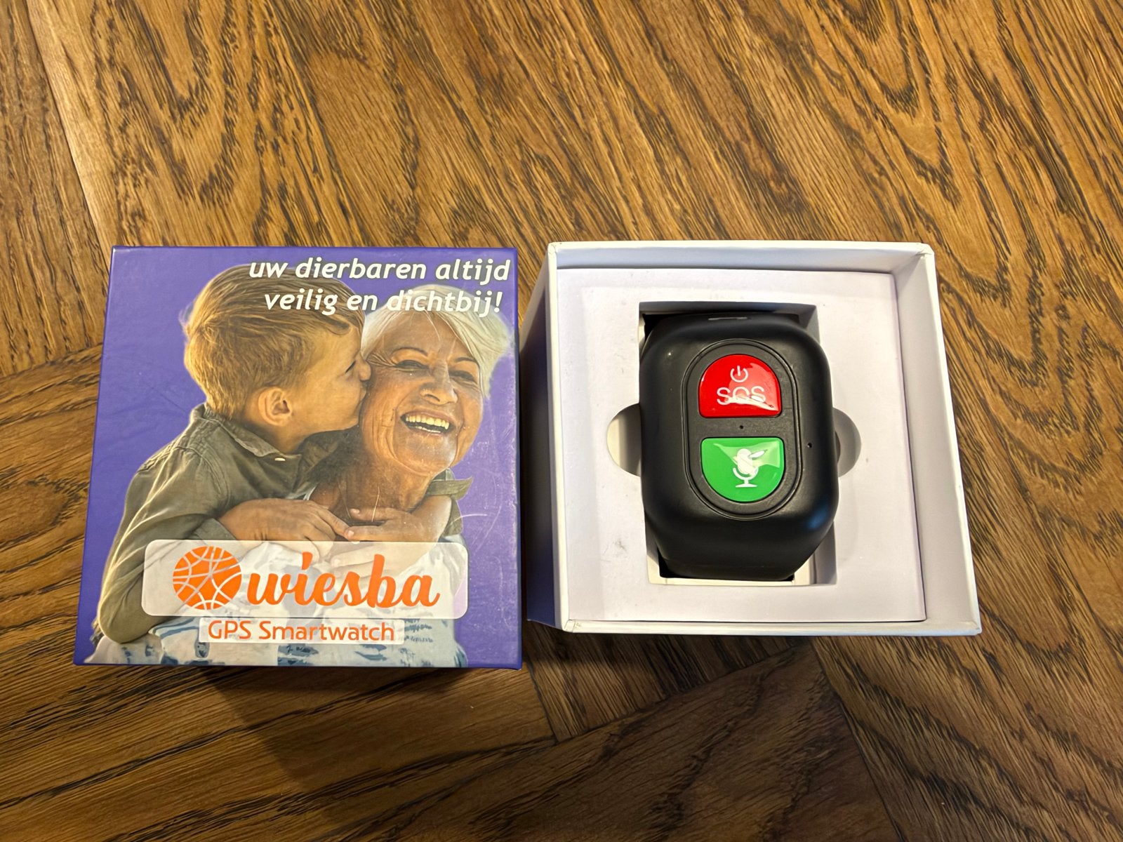 Wiesba WB69S GPS Smartwatch SOS Alarm Horloge, Zwart, Nieuw, Ophalen of Verzenden, GPS