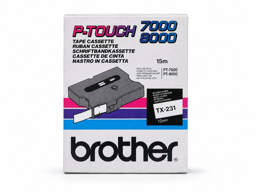 Brother P-Touch TX-231 Tape Cassette 12 mm – 15 Meter, ., Nieuw, Ophalen of Verzenden, .