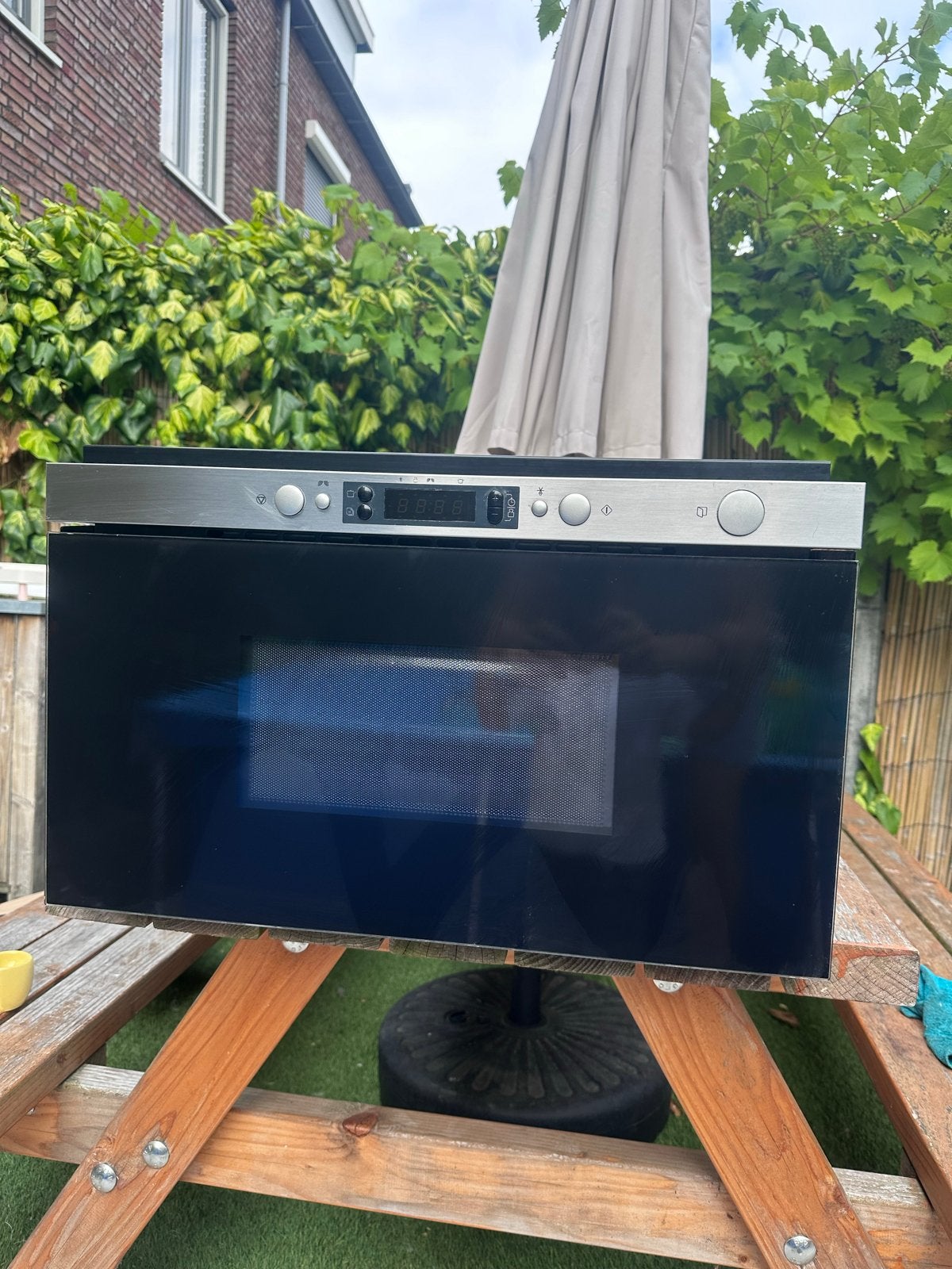 IKEA MW A02 S Inbouw Magnetron - Zo goed als nieuw, Ophalen, 60 cm of meer, Inbouw, Draaiplateau