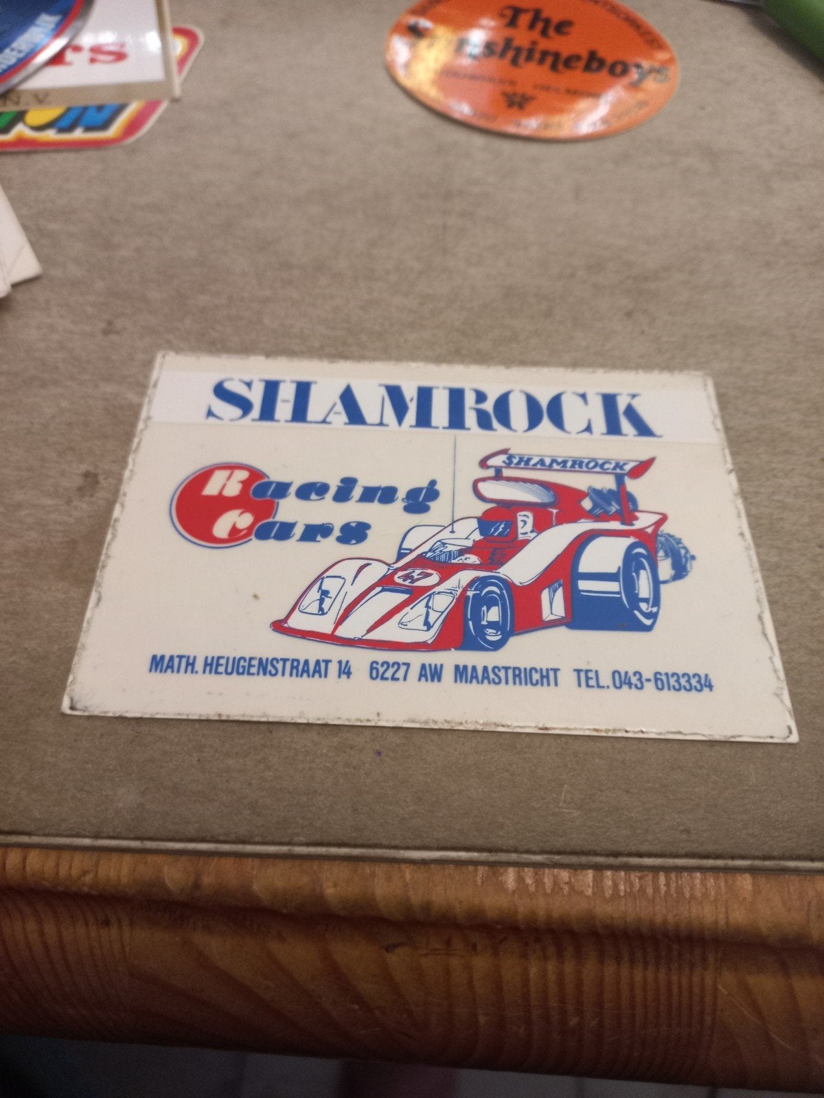 Vintage Shamrock Racing Cars Sticker, Verzamelen, Ophalen of Verzenden, Gebruikt