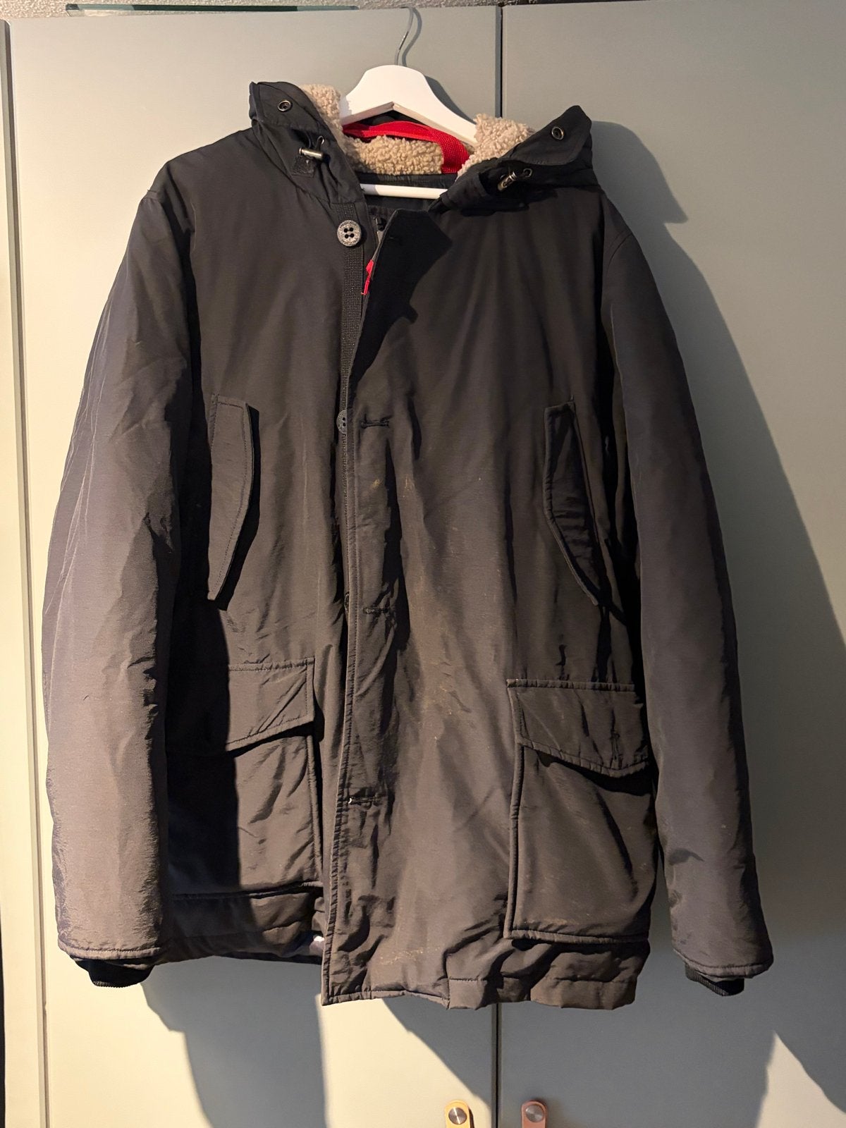Freedomday winterjas met capuchon - Maat L, Ophalen of Verzenden, Gedragen, Maat 52/54 (L), Zwart