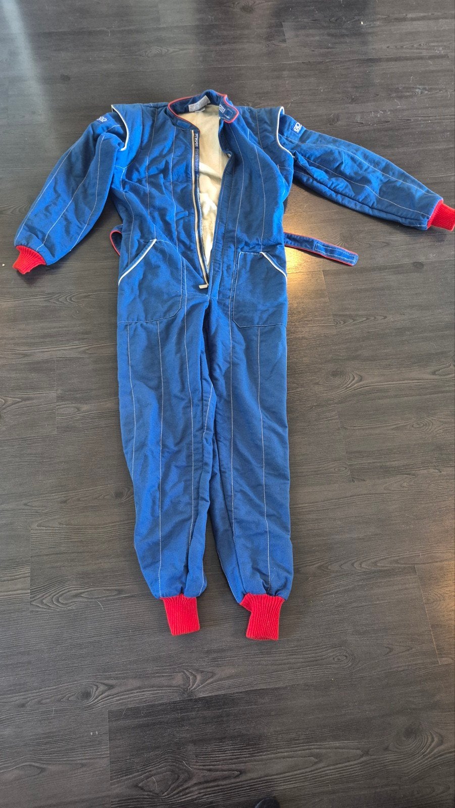 Sparco raceoverall met brandvertragend ondergoed en sokken, Ophalen, Maat 52/54 (L), Onbekend, Blauw