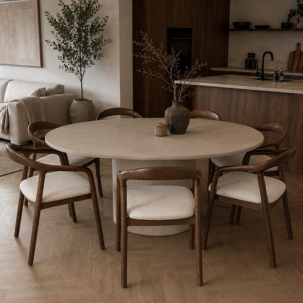 Eetkamerstoelen 6 Japandi Stoelen Hout | Walnoot | OUTLET, Huis en Inrichting, Bruin, Nieuw, Ophalen of Verzenden, Moderne Japandi Houten eetkamerstoelen Scandinavisch