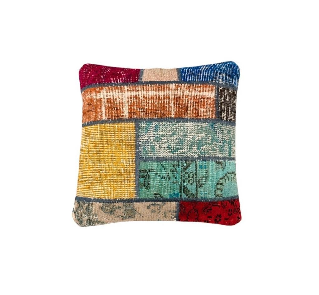 Handmade oriental wool patchwork cushion decorative 45x45cm
