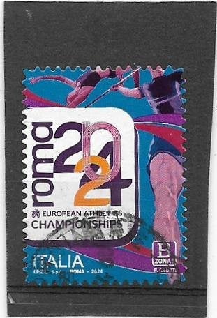 Italie 2024 Roma European Athletics Championships, Postzegels en Munten, Verzenden, Gestempeld