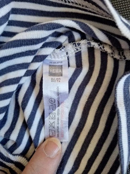 Sailor tshirt Maat 86 h, Kinderen en Baby's, Babykleding | Maat 86, Hema, Onbekend, Ophalen of Verzenden, Zo goed als nieuw