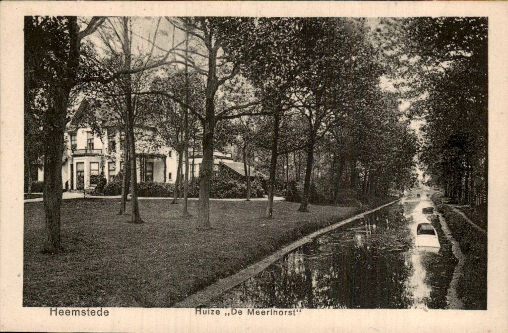Heemstede - Huize De Meerhorst - Gracht, Ophalen of Verzenden, 1920 tot 1940, Gelopen, Noord-Holland