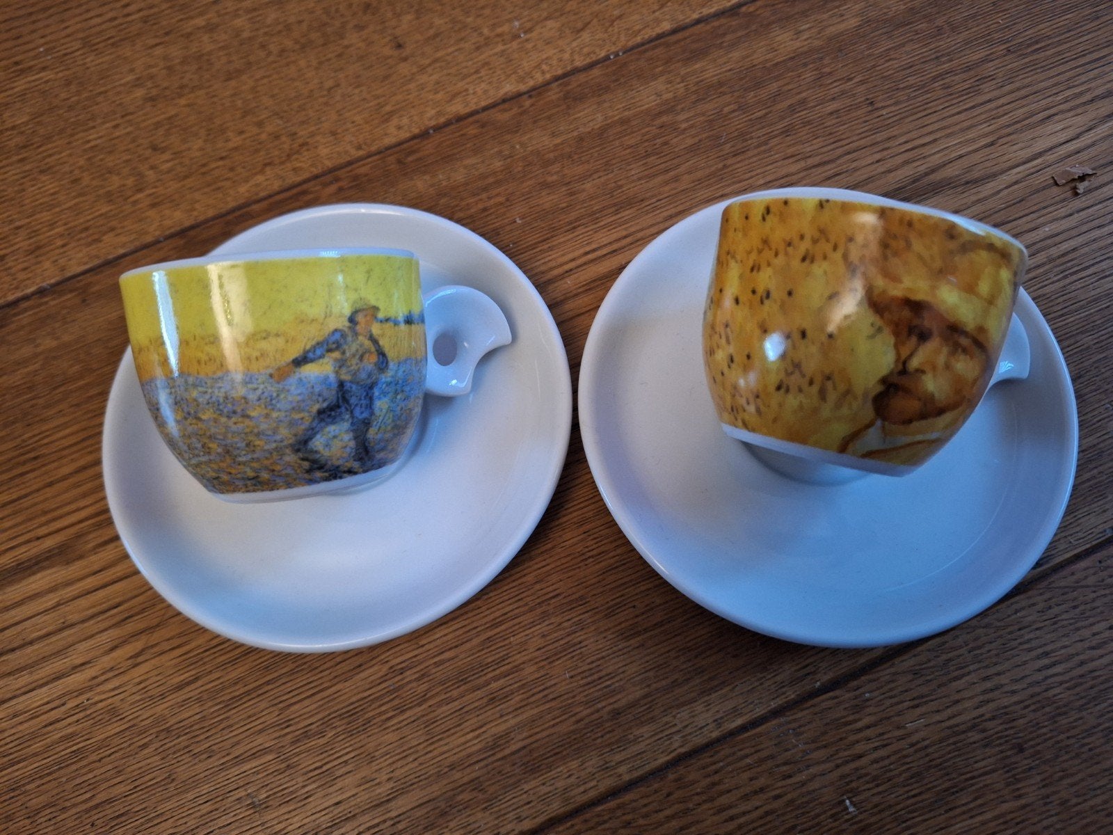 2 Thun Espresso kop en schotels. Vincent van Gogh., Ophalen of Verzenden, Zo goed als nieuw, Overige merken, Kop(pen) en/of Schotel(s)