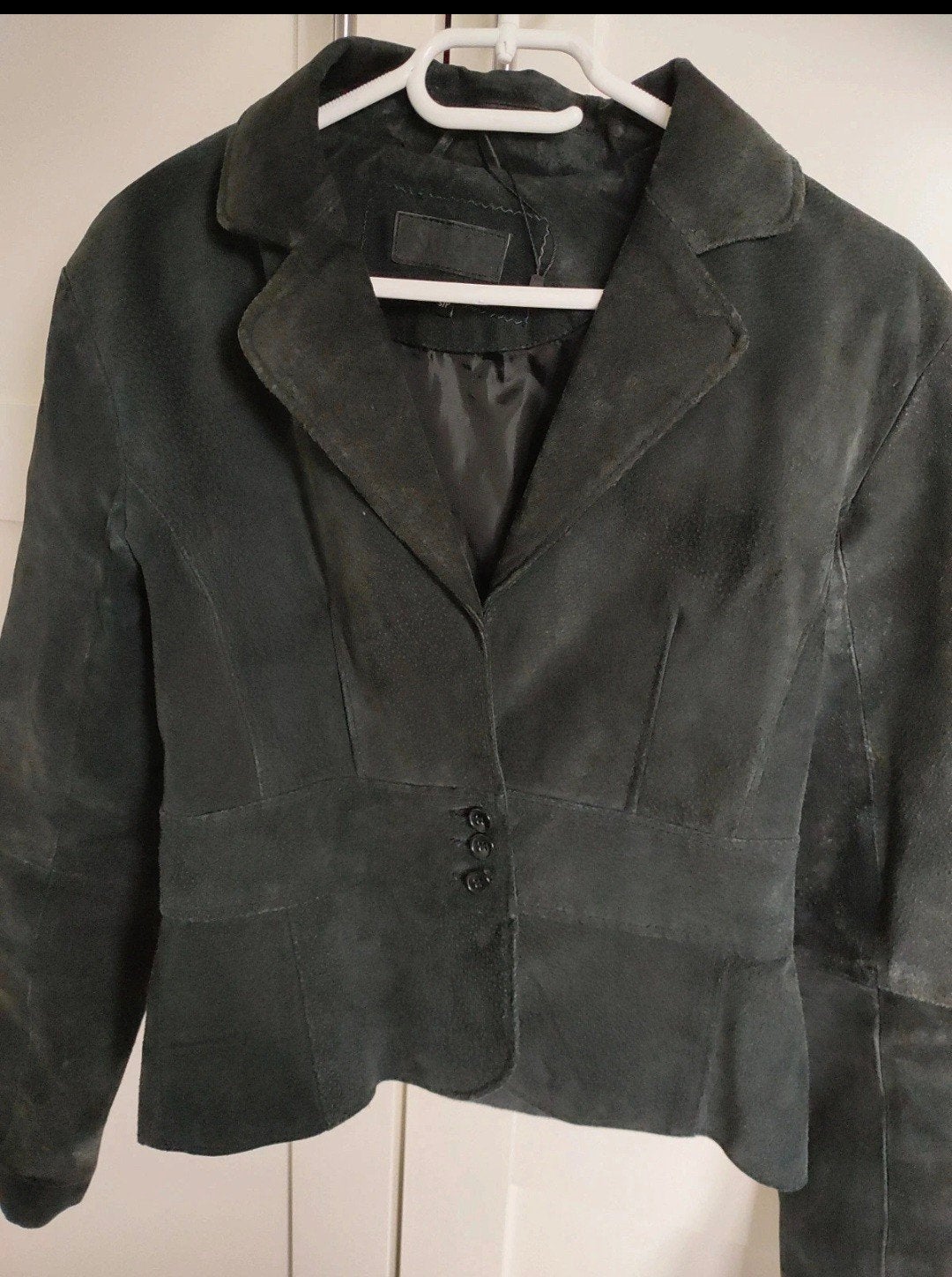 Suzy echt leren jas blazer zwart maat M, Kleding | Dames, Jasjes, Kostuums en Pakken, Maat 38/40 (M), Zwart, Ophalen of Verzenden
