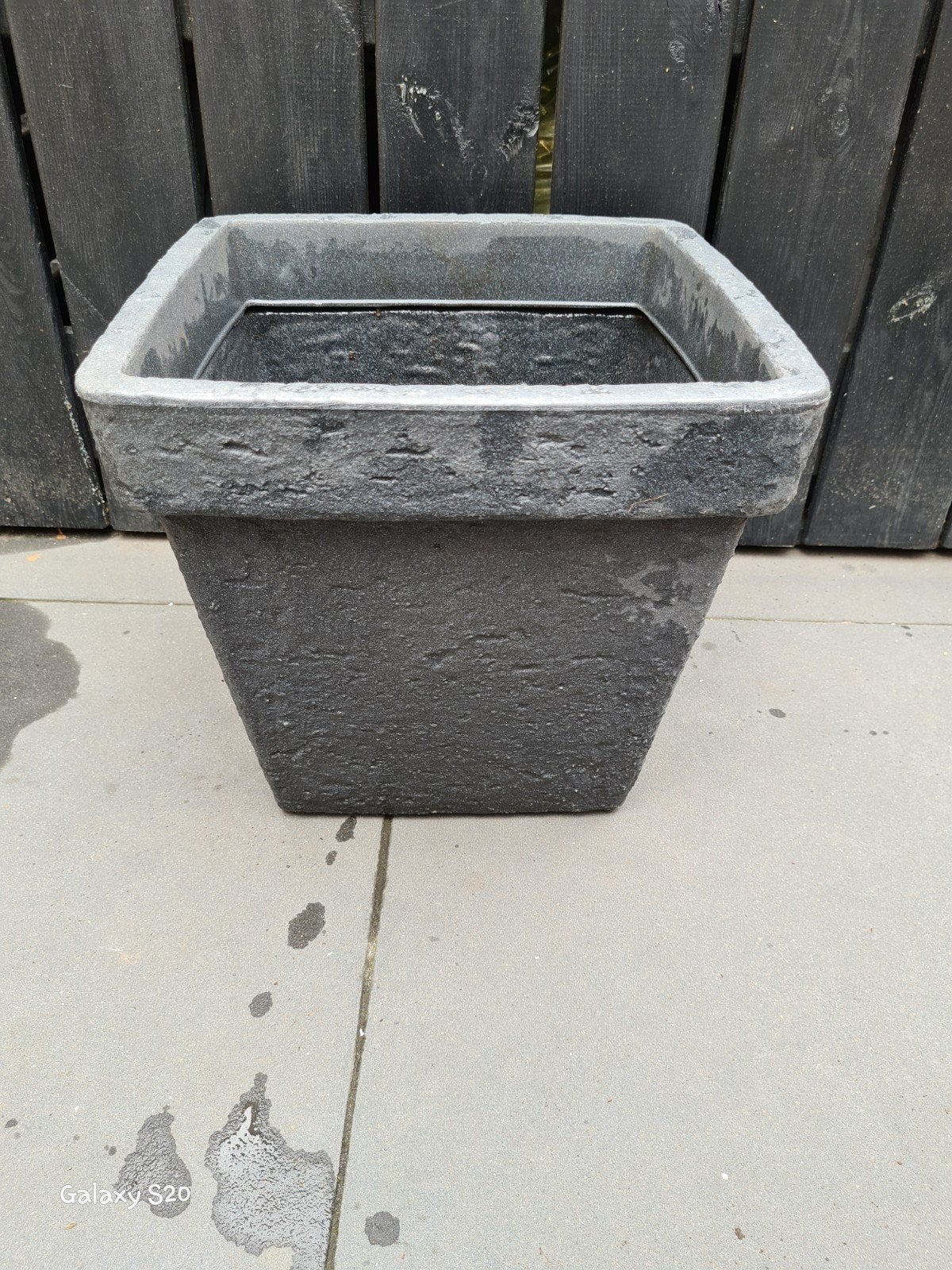 Bloembak antraciet, betonlook grof., Ophalen, Kunststof, Gebruikt, 40 cm of meer
