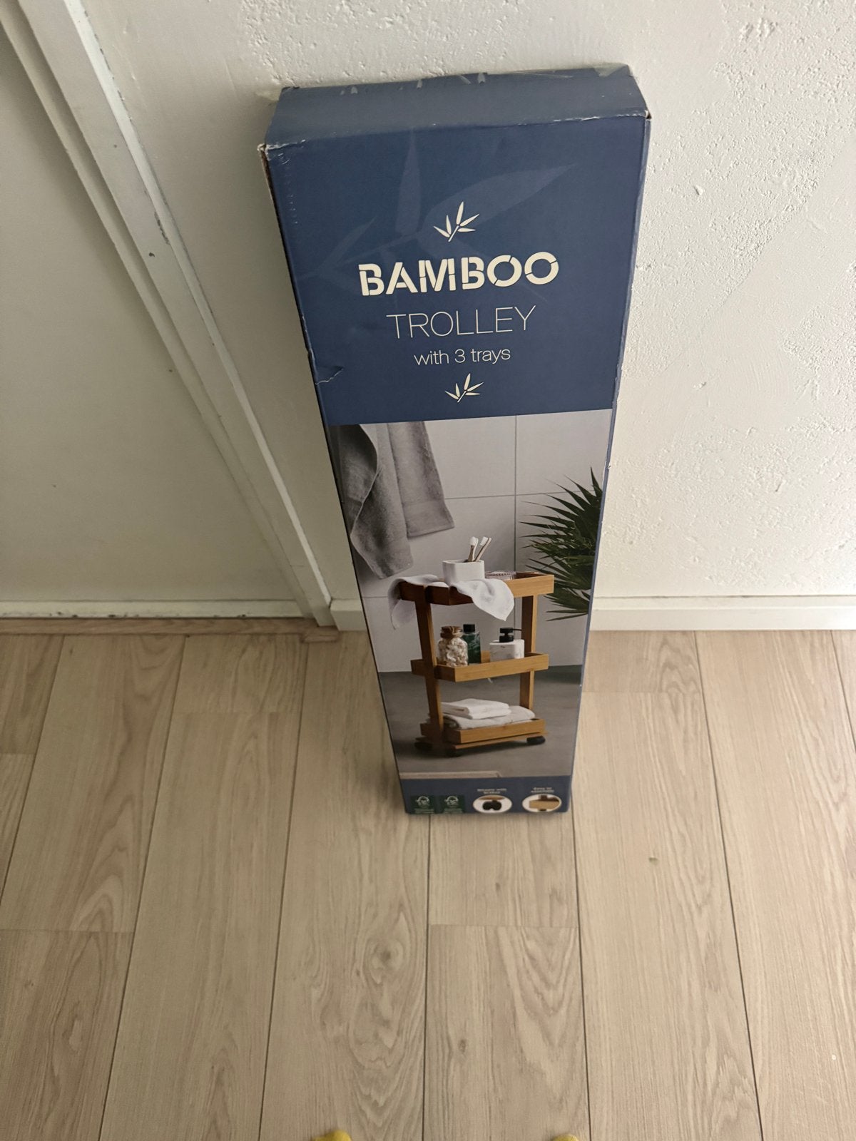 Nieuwe Bamboe Keukentrolley met 3 Etagères en Wielen, Hout, Ophalen of Verzenden, Bruin, Nieuw