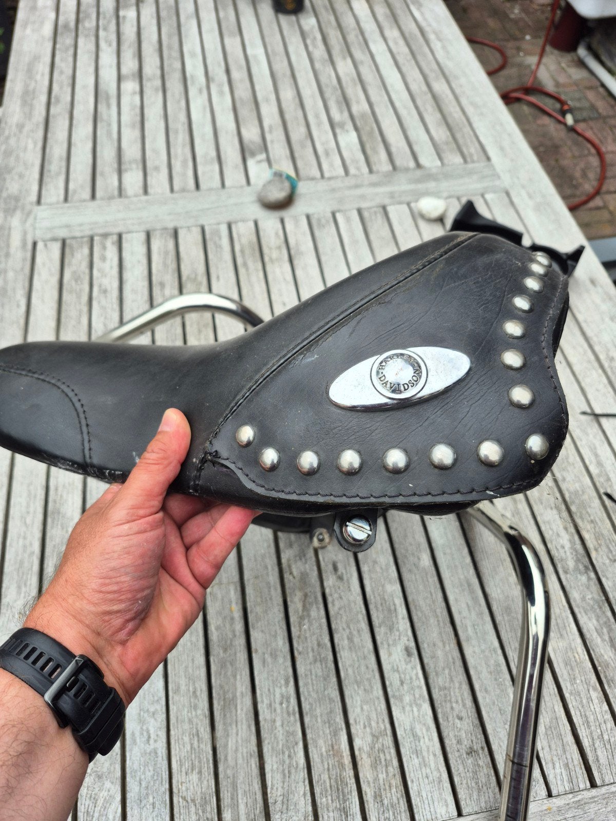 Harley Davidson zadel met studs en stuur, Ophalen of Verzenden, Gebruikt