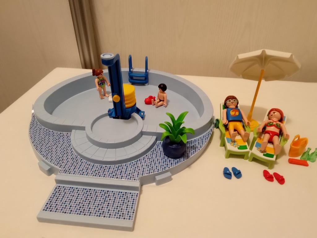 Playmobil 5964 buiten zwembad met douche compleet., Ophalen of Verzenden, Zo goed als nieuw, Complete set