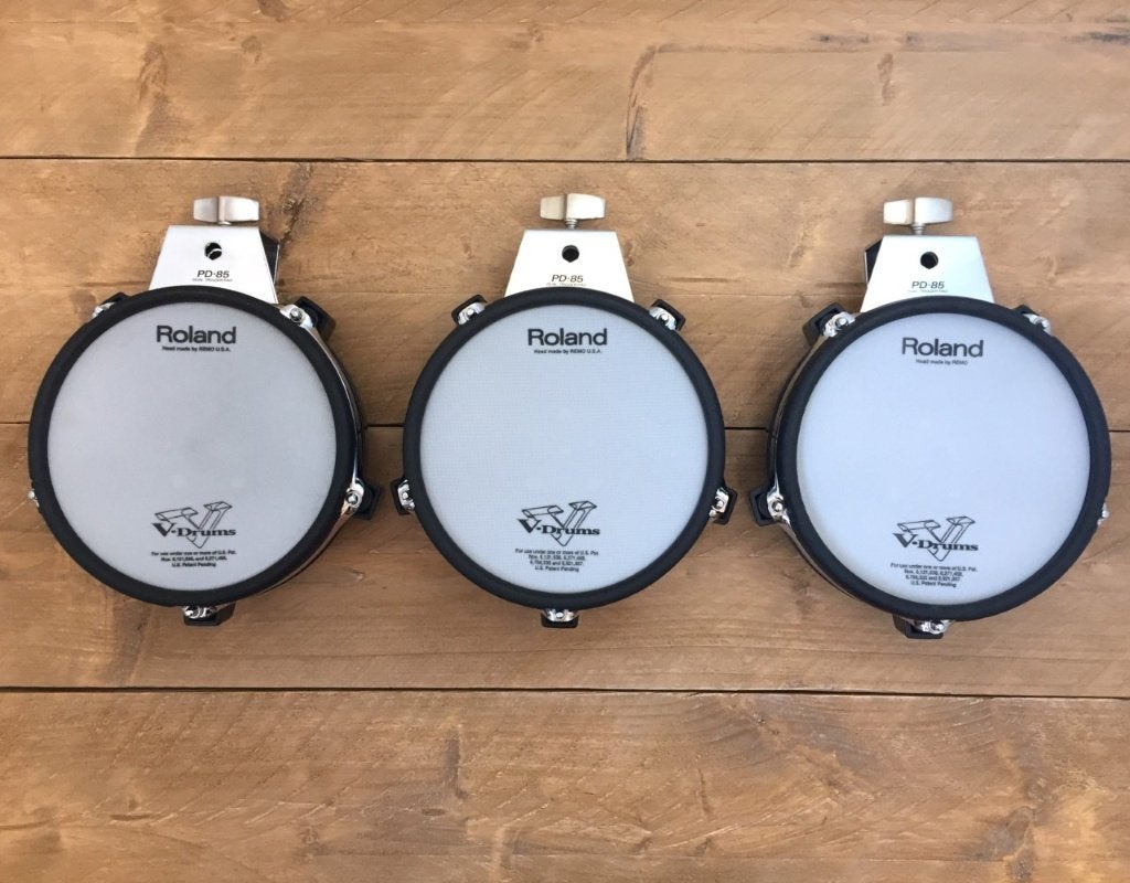3-pack Roland PD-85 BK Dual triggered pad (PD85), Ophalen of Verzenden, Gebruikt, Drums of Percussie