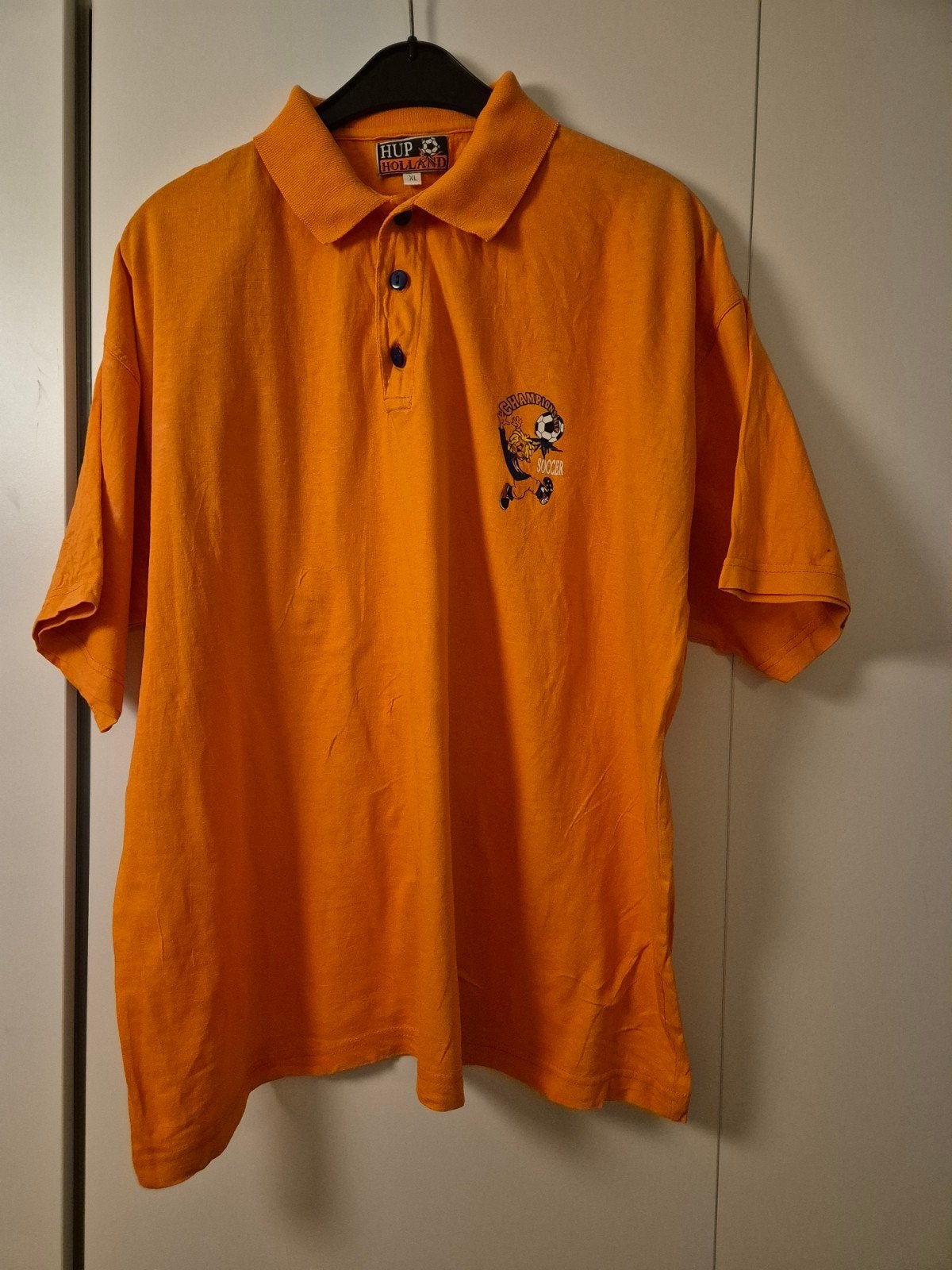 Vintage oranje Hup Holland poloshirt - maat XL, Ophalen of Verzenden, Maat 56/58 (XL), Oranje
