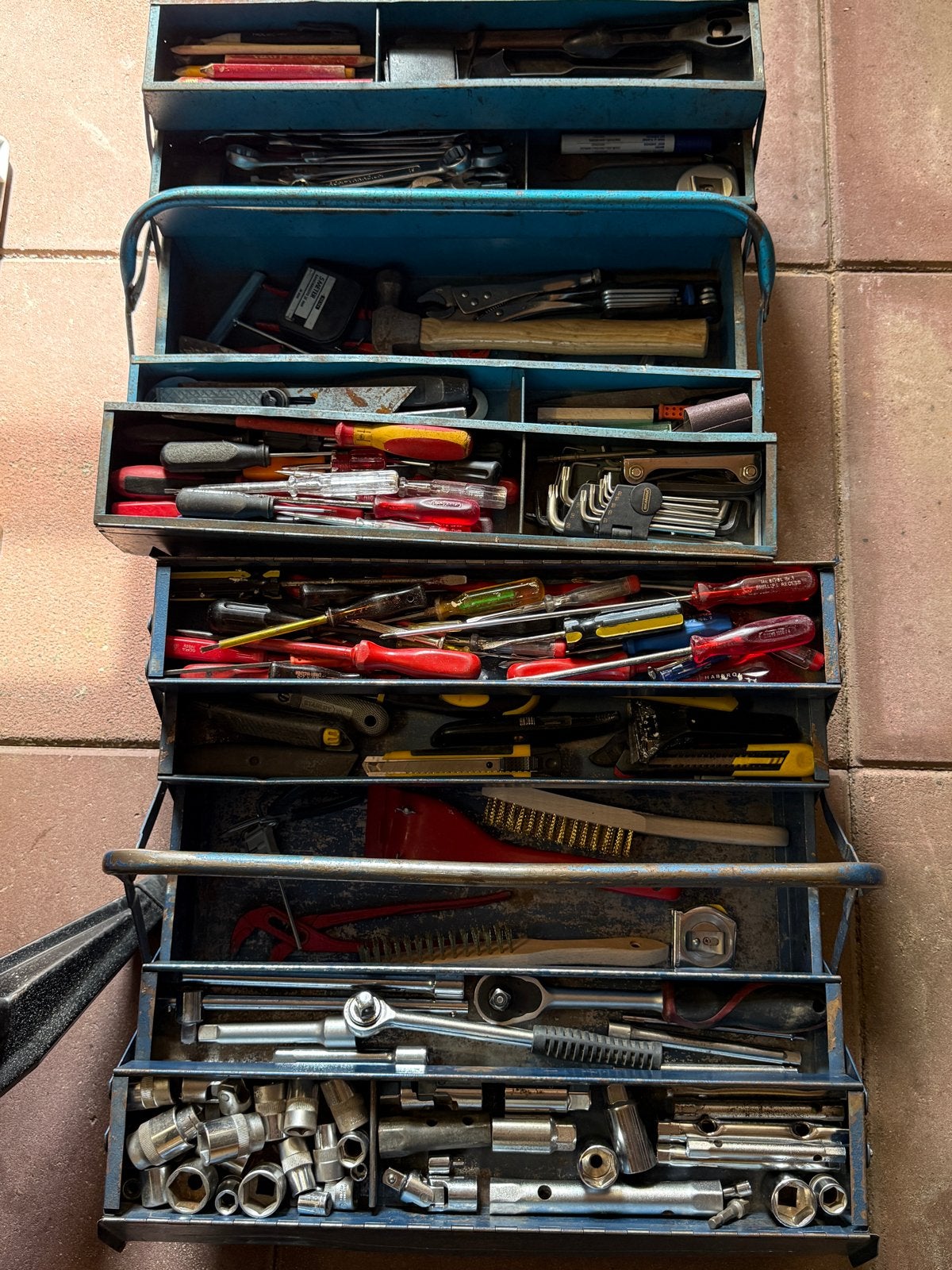 2 Gevulde Gereedschapskisten met Diverse Gereedschappen, Ophalen, Gevuld, Gebruikt