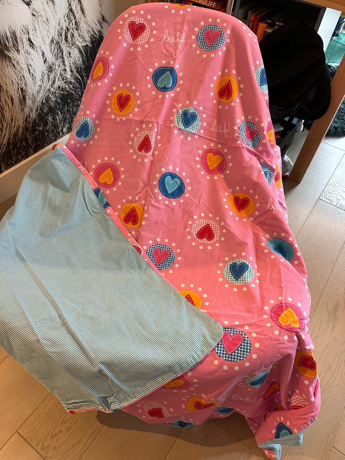 Lief! Lifestyle Dekbedovertrek Eenpersoons Roze Harten, Gebruikt, Meisje, Dekbedovertrek, Ophalen of Verzenden