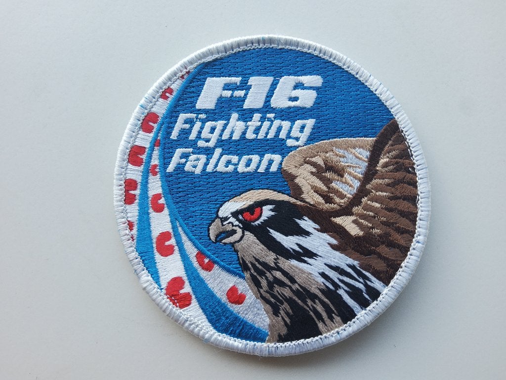 KLu RNLAF 322/323 SQN FRISIAN F-16 SWIRL PATCH, Verzenden, Zo goed als nieuw, Patch, Badge of Embleem