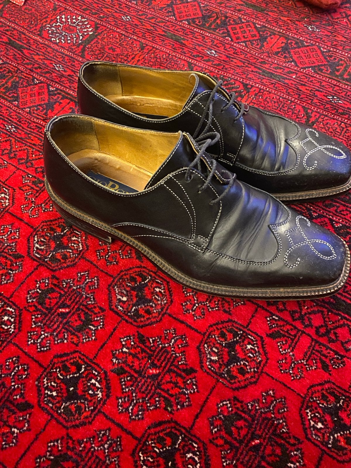 Giorgio 1958 Nette Schoenen - Zwart Leer Maat 42.5, Ophalen of Verzenden, Gedragen, Zwart, Veterschoenen