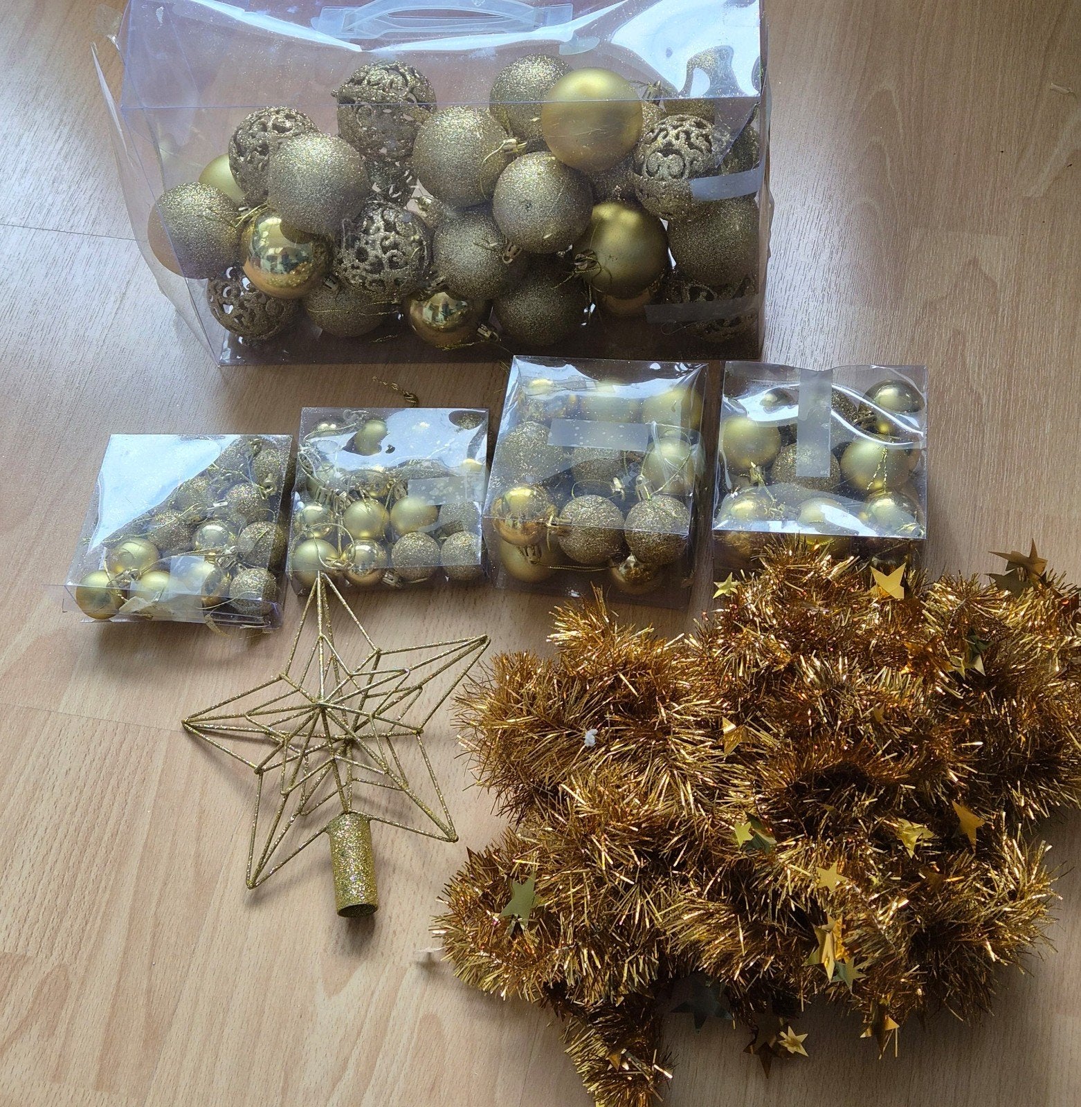 Kerstboom versiering goudkleur, Ophalen of Verzenden, Zo goed als nieuw